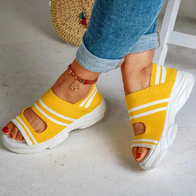 Sandales d'été pour femme, talons compensés et plateforme, chaussures légères, grandes tailles - AOMshop