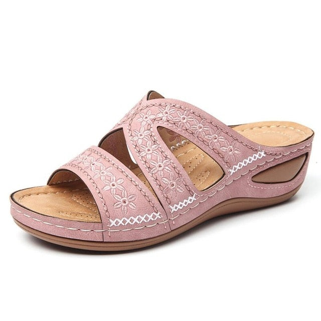 Sandales d'été pour femme, talons compensés et plateforme, chaussures légères, grandes tailles - AOMshop pink
