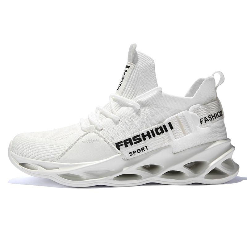 Sneakers Légères en Maille Respirante avec Semelle à Lame G133-White
