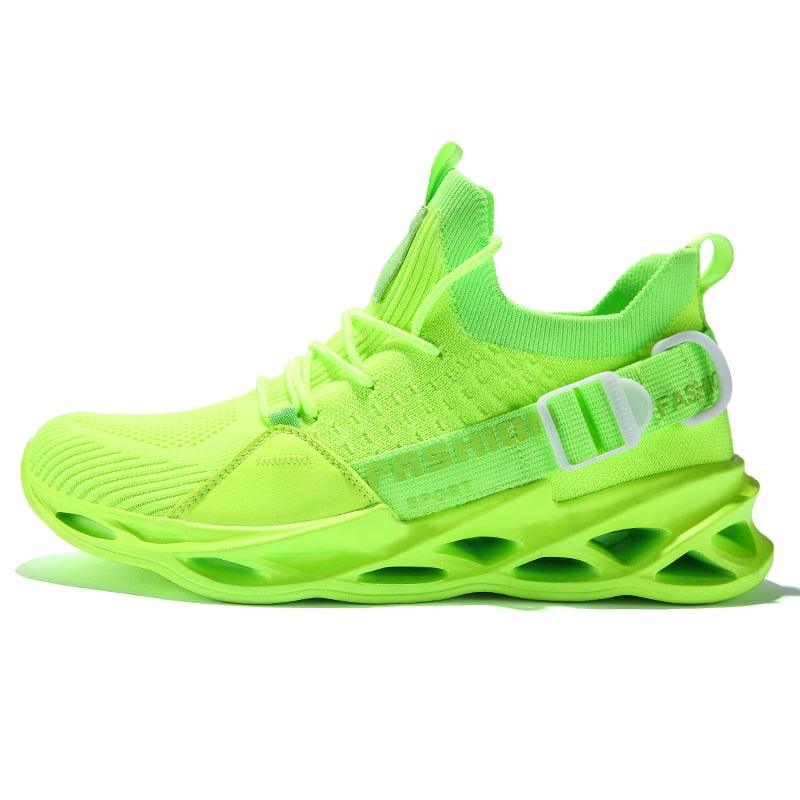 Sneakers Légères en Maille Respirante avec Semelle à Lame G133-Green