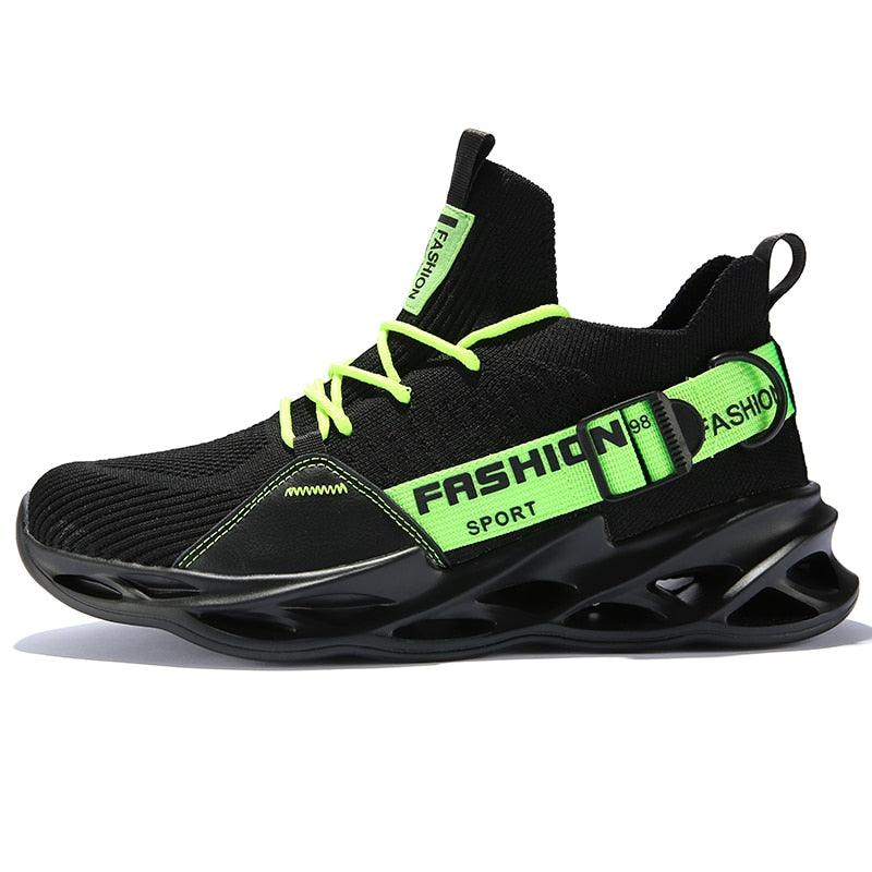 Sneakers Légères en Maille Respirante avec Semelle à Lame G133-BlackGreen