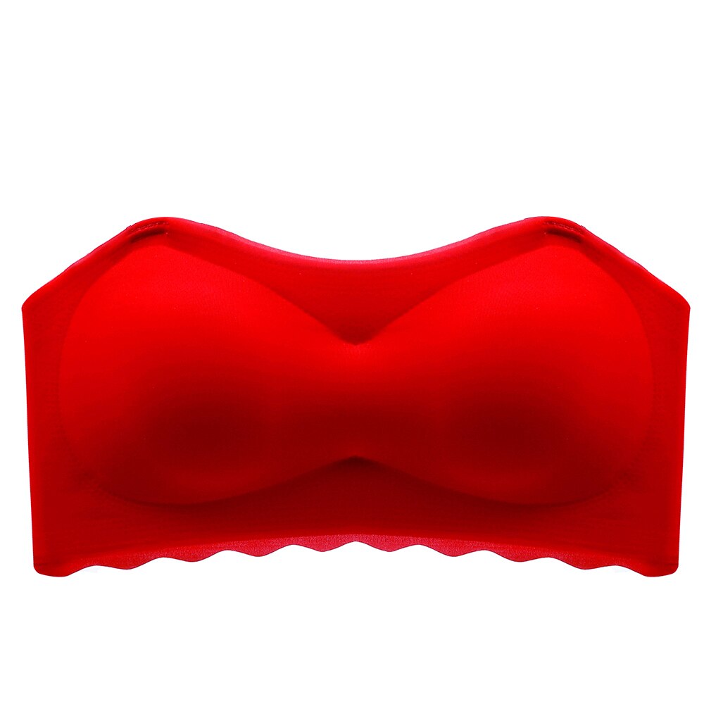 Soutien-gorge sans bretelles en dentelle pour femme RED