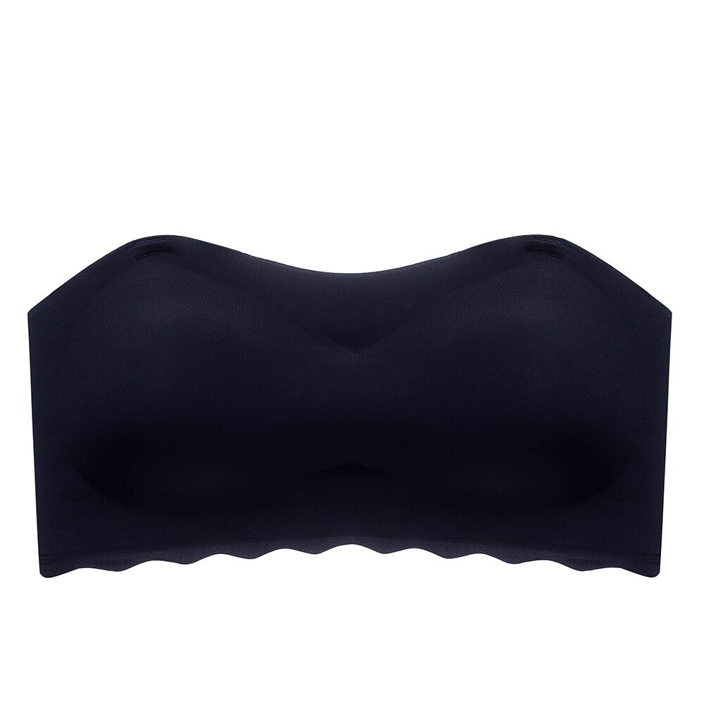 Soutien-gorge sans bretelles en dentelle pour femme BLACK