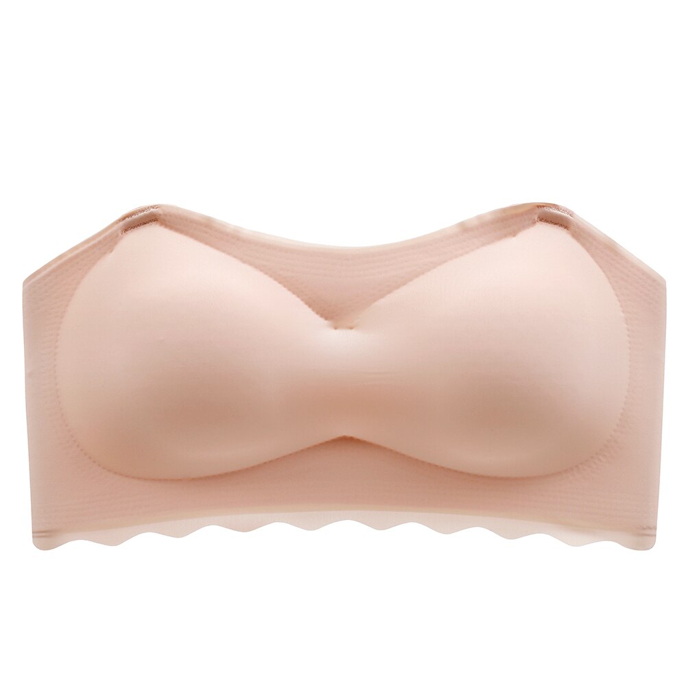 Soutien-gorge sans bretelles en dentelle pour femme NUDE