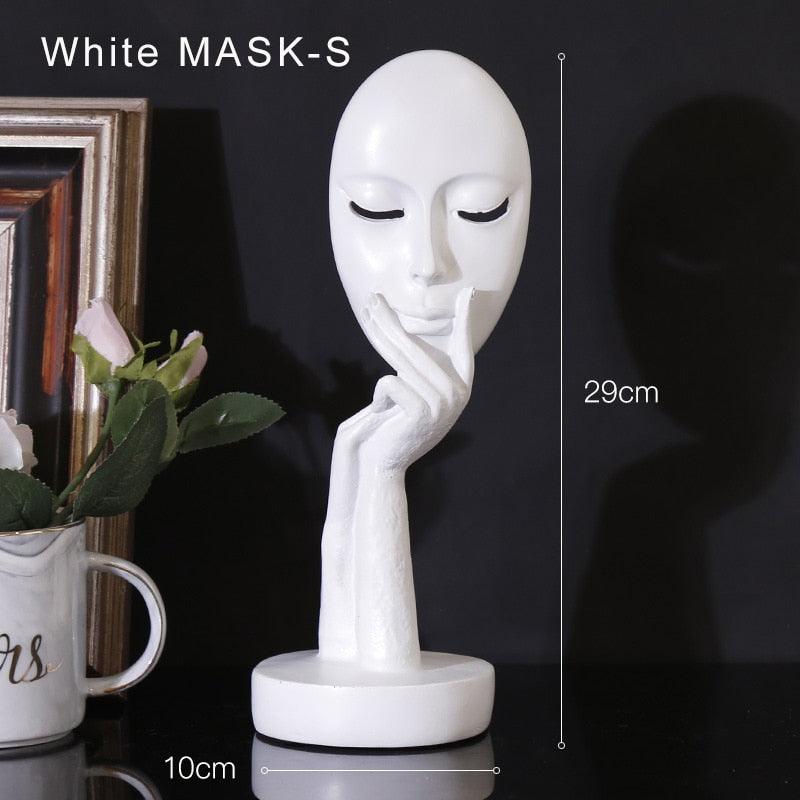 "Statue figurine abstraite en résine pour décoration intérieure" White MASK-S