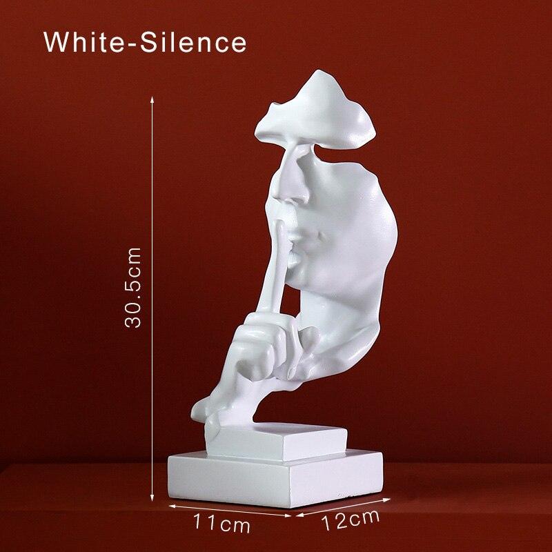 "Statue figurine abstraite en résine pour décoration intérieure" White-Silence