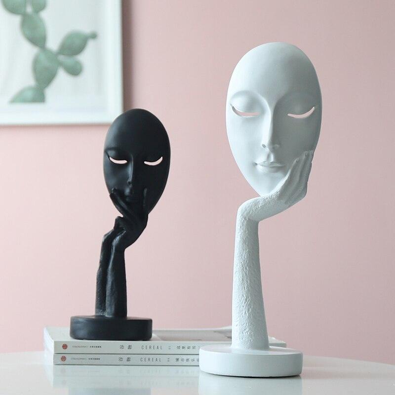 "Statue figurine abstraite en résine pour décoration intérieure"