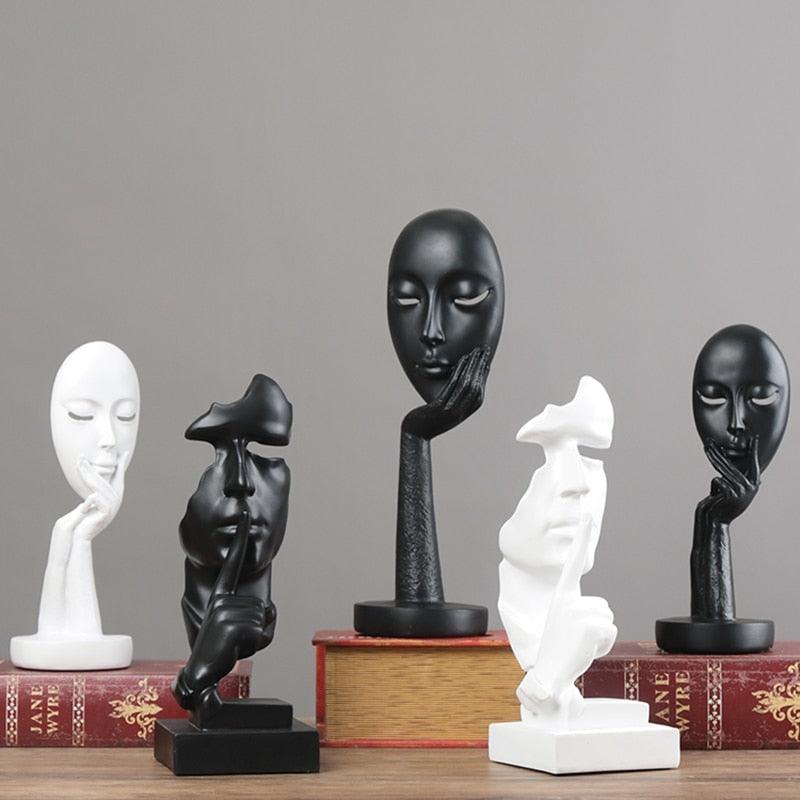 "Statue figurine abstraite en résine pour décoration intérieure"