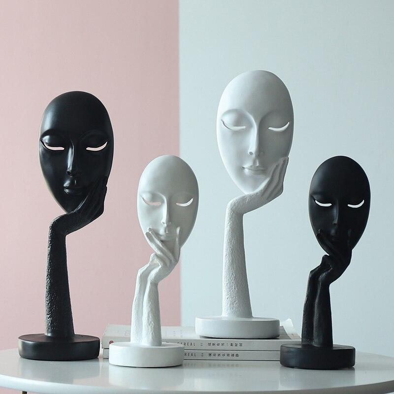 "Statue figurine abstraite en résine pour décoration intérieure"