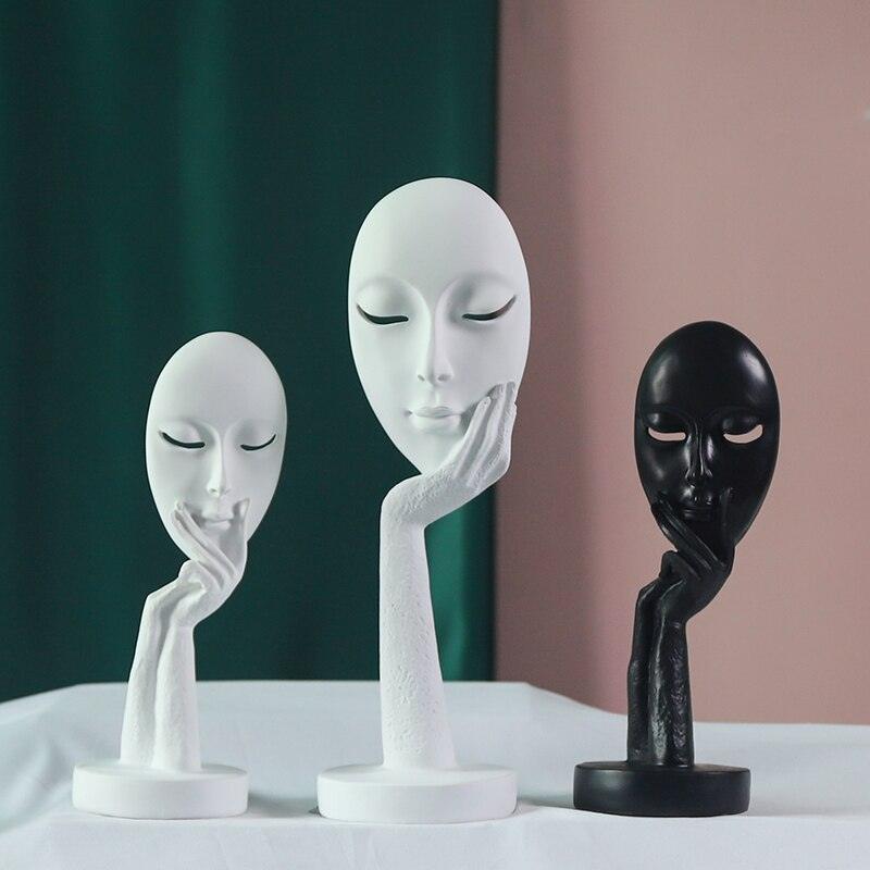 "Statue figurine abstraite en résine pour décoration intérieure"
