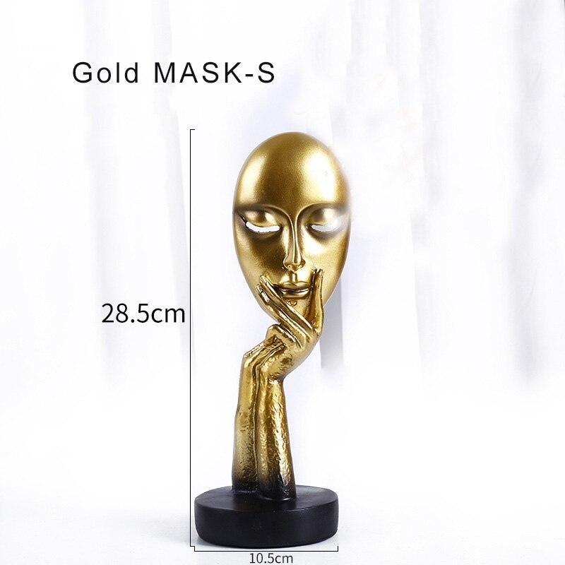 "Statue figurine abstraite en résine pour décoration intérieure" Gold MASK-S