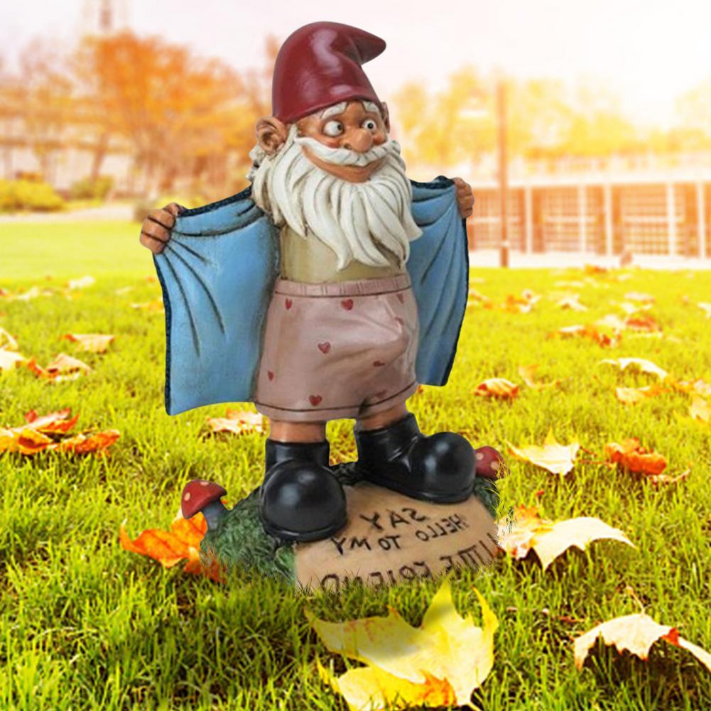 Statues de jardin Gnome créatives, ornements drôles de nain sexy pour la décoration extérieure