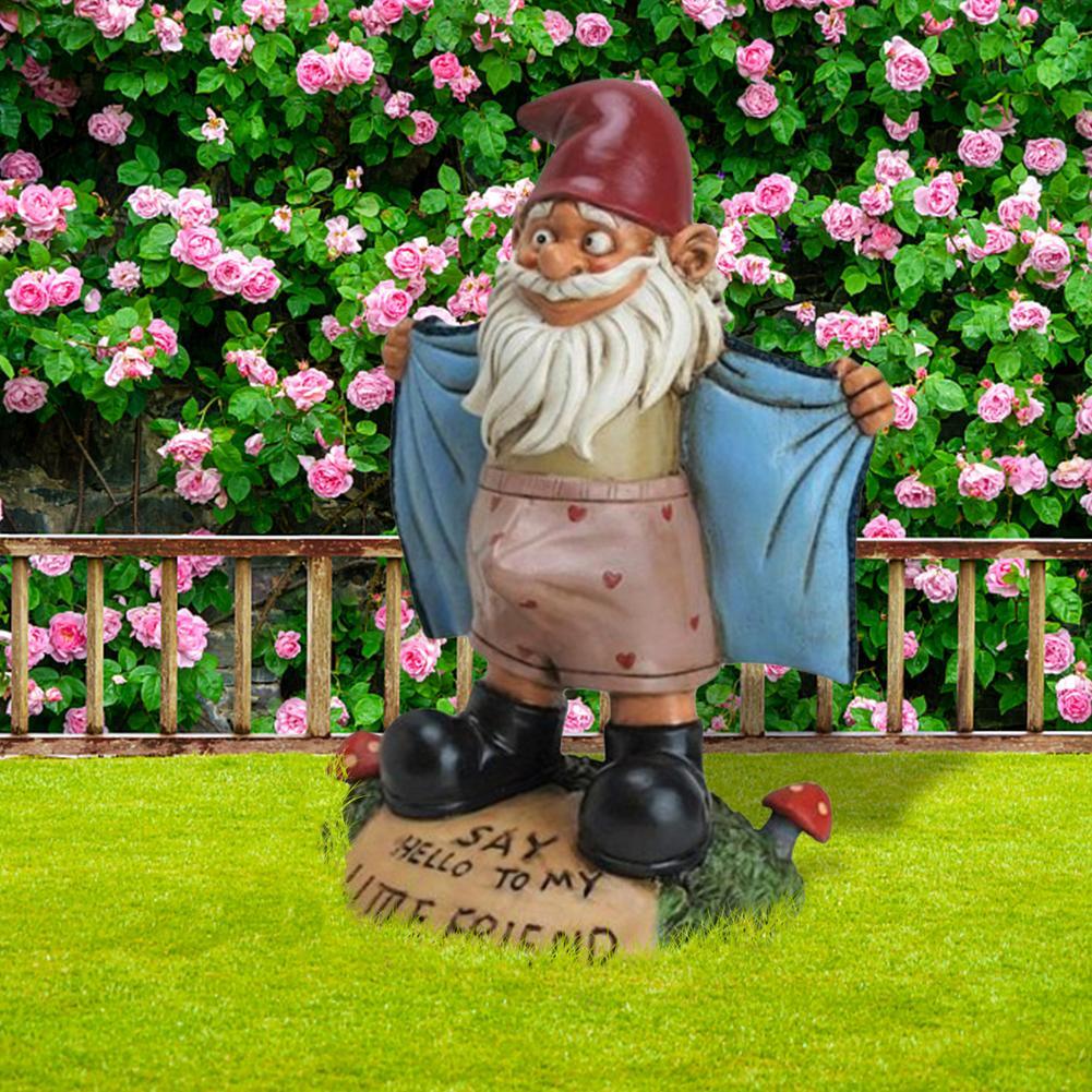 Statues de jardin Gnome créatives, ornements drôles de nain sexy pour la décoration extérieure