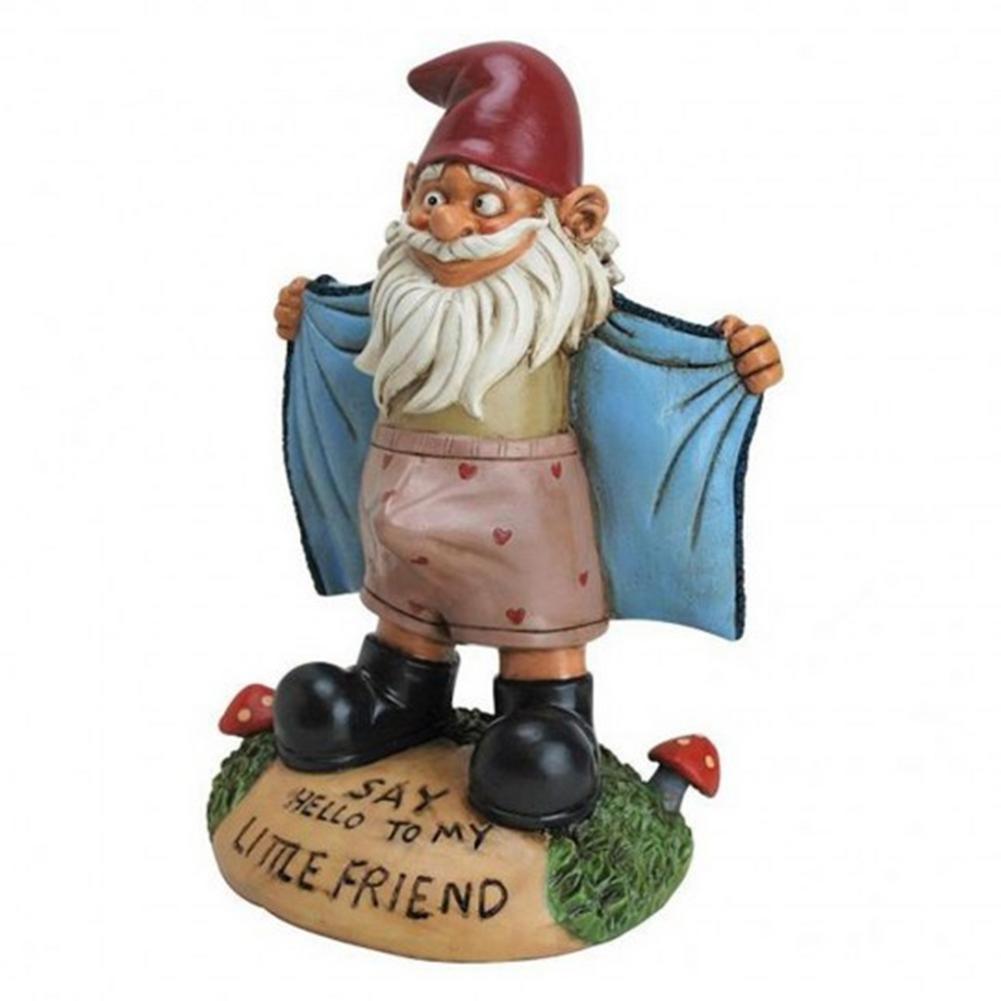 Statues de jardin Gnome créatives, ornements drôles de nain sexy pour la décoration extérieure B
