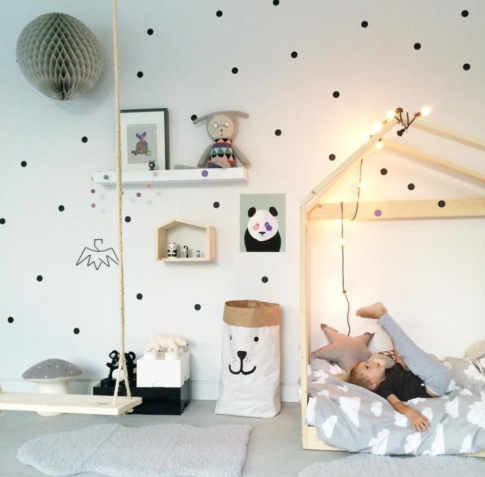 Stickers Muraux pour Chambre d'Enfant - Décoration Murale à Pois Noirs
