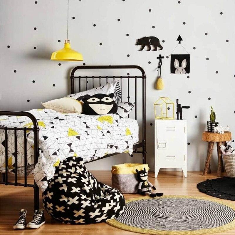 Stickers Muraux pour Chambre d'Enfant - Décoration Murale à Pois Noirs