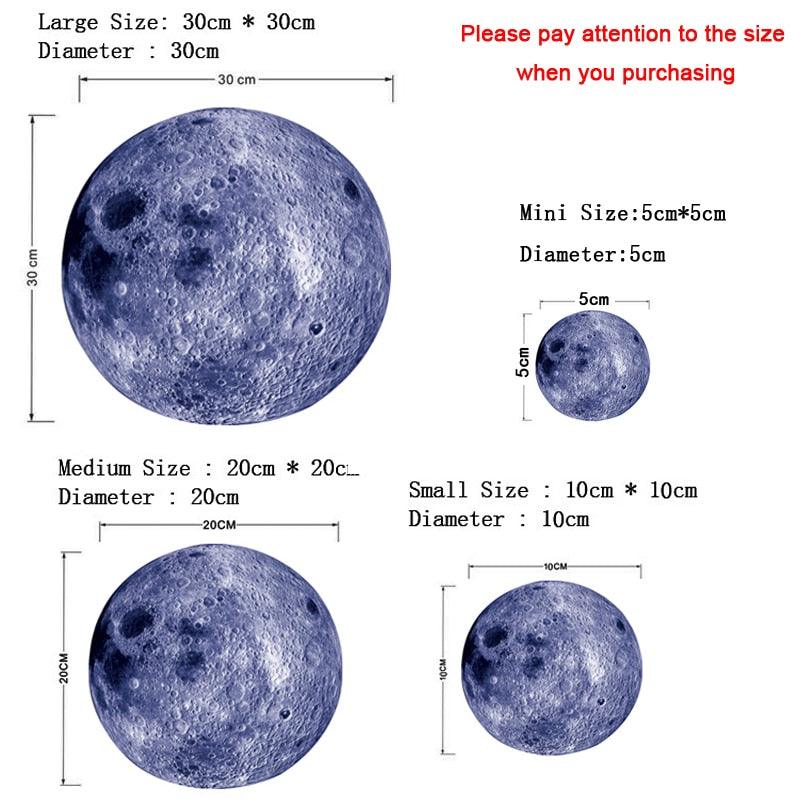 Stickers muraux lumineux Terre Lune pour décoration de chambre d'enfant
