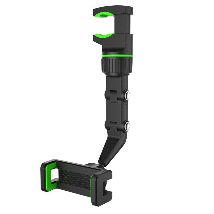 "Support de téléphone pour voiture - Fixation sur rétroviseur avec rotation à 360 degrés" green 01