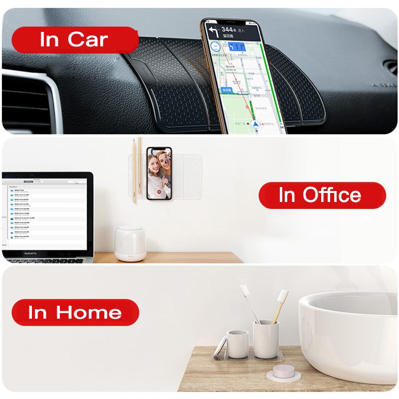 Support de voiture pour téléphone portable avec tampon en caoutchouc nano multi-fonction pour iPhone et autres cellphones