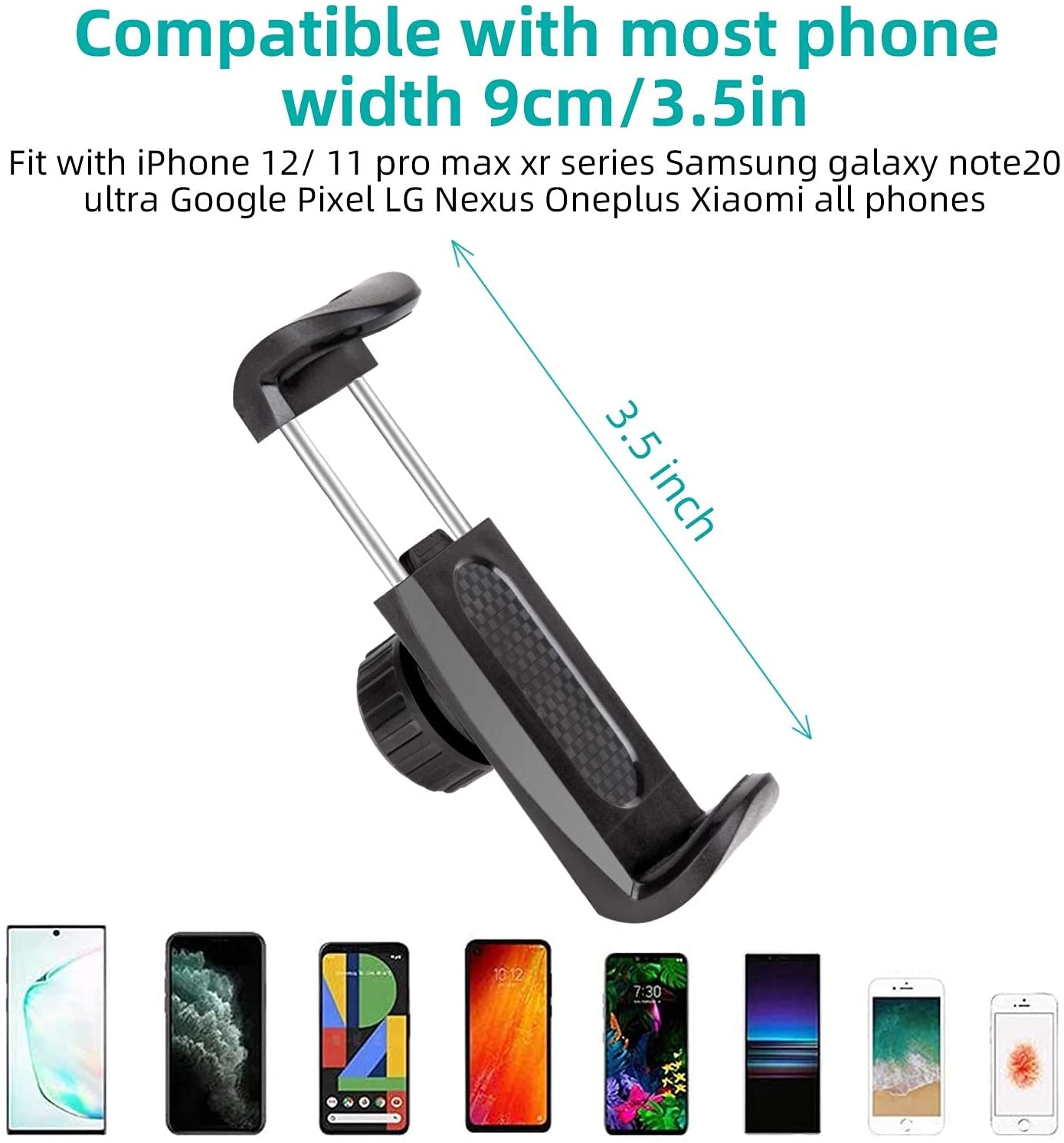 Support smartphone noir réglable pour voiture pour iPhone 6 8 Samsung Xiaomi 6 6X