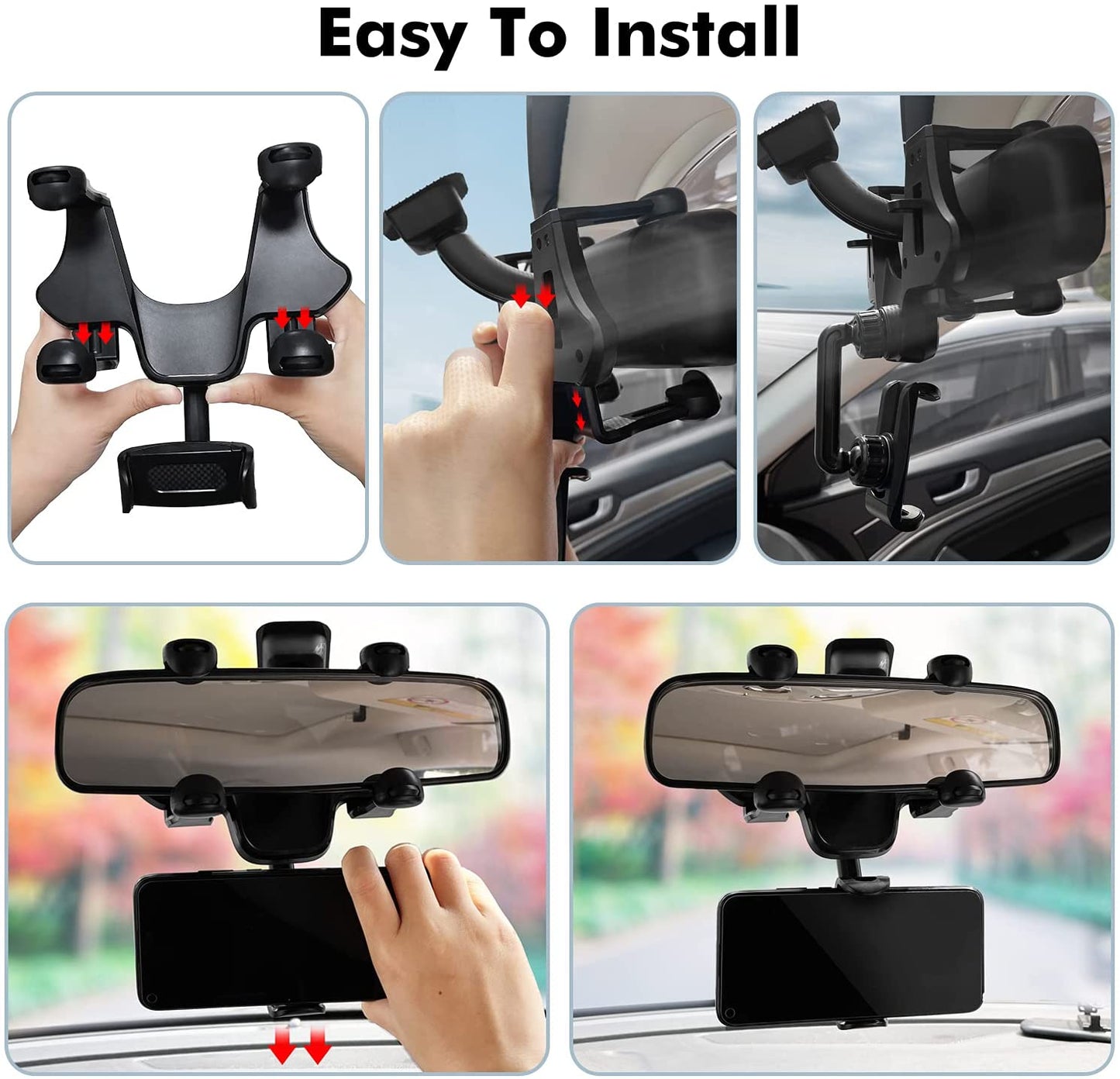 Support smartphone noir réglable pour voiture pour iPhone 6 8 Samsung Xiaomi 6 6X