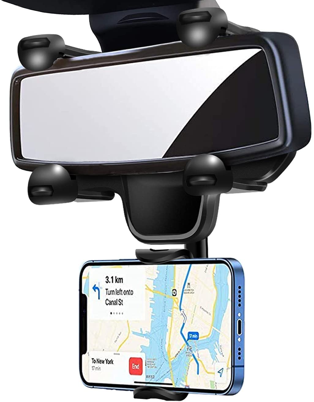 Support smartphone noir réglable pour voiture pour iPhone 6 8 Samsung Xiaomi 6 6X