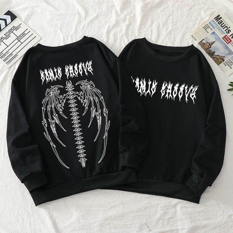 Sweat à capuche imprimé lettres graffiti nz634-black