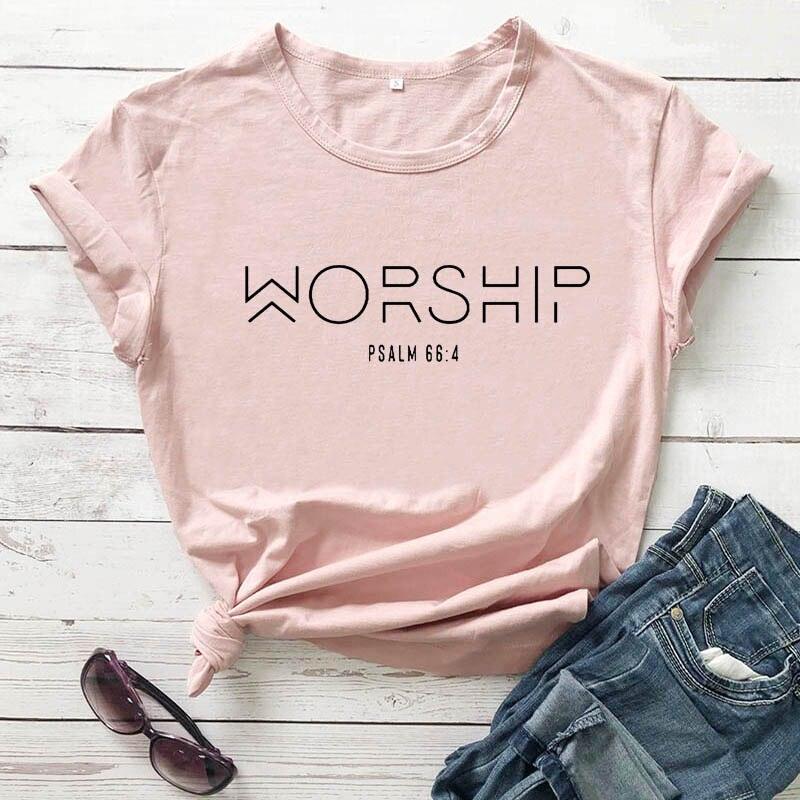 T-shirt chrétien 'Worship Funny', 100% coton pour homme et femme