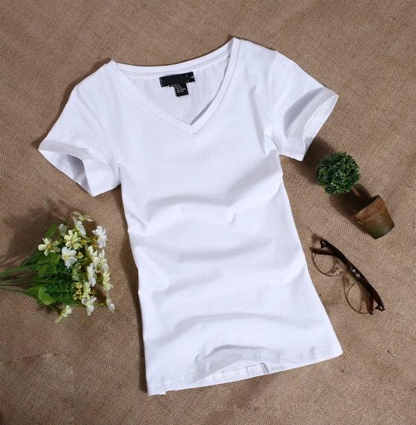 "T-shirt femme MRMT 2022 - coupe slim et couleur unie" White V