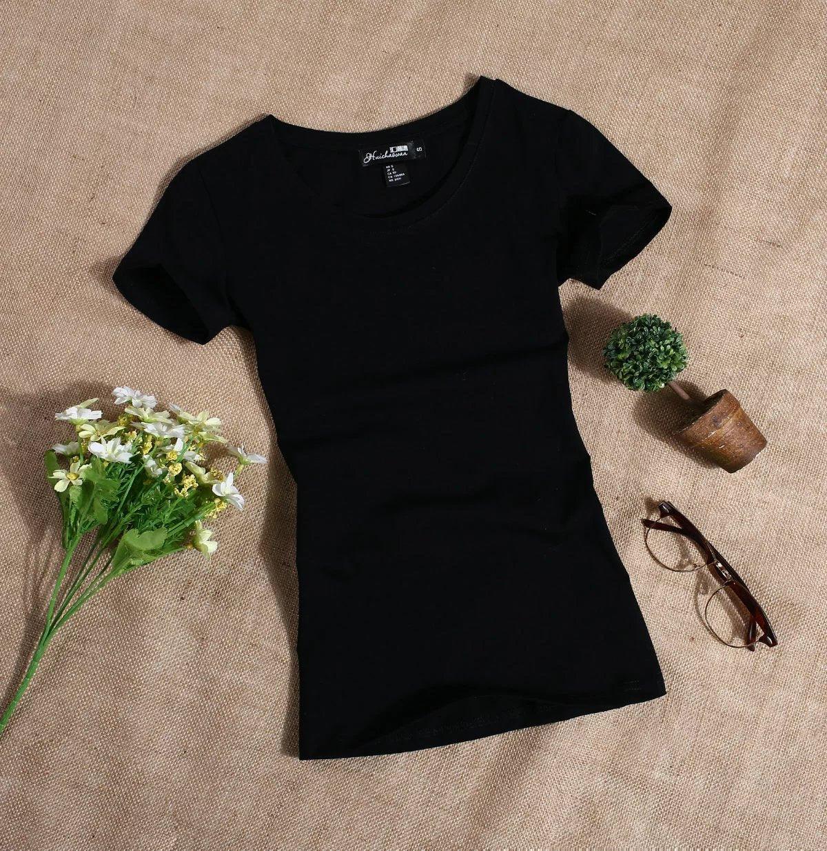 "T-shirt femme MRMT 2022 - coupe slim et couleur unie" Black O