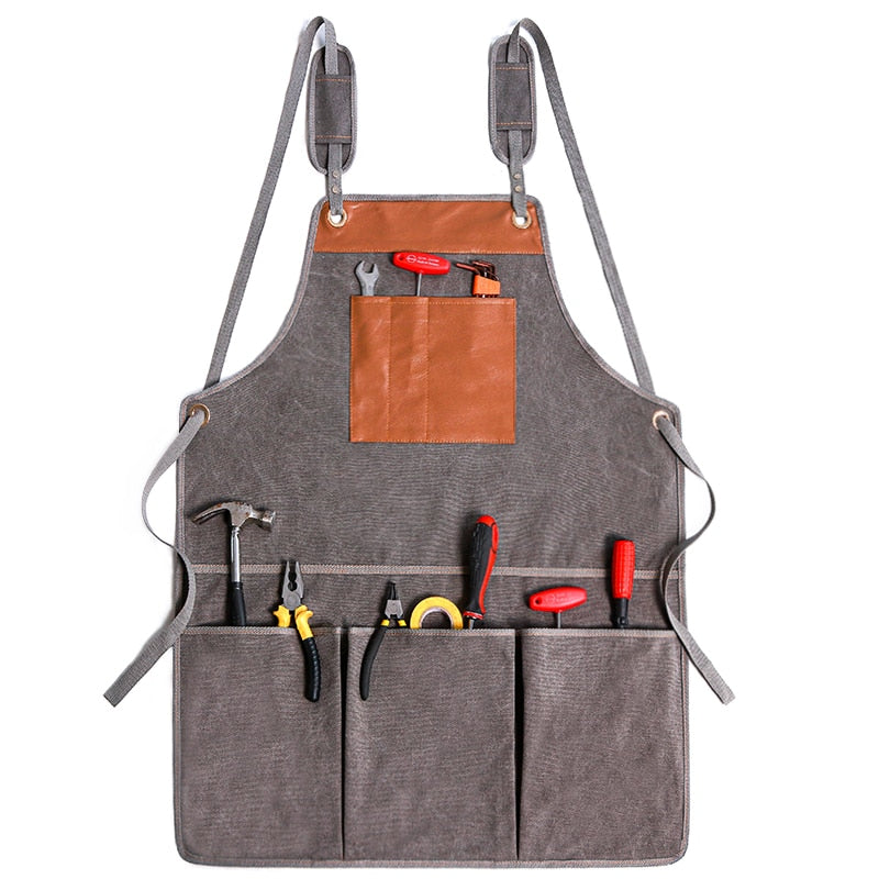 "Tablier de travail en toile durable unisexe avec poches à outils 75X60cm