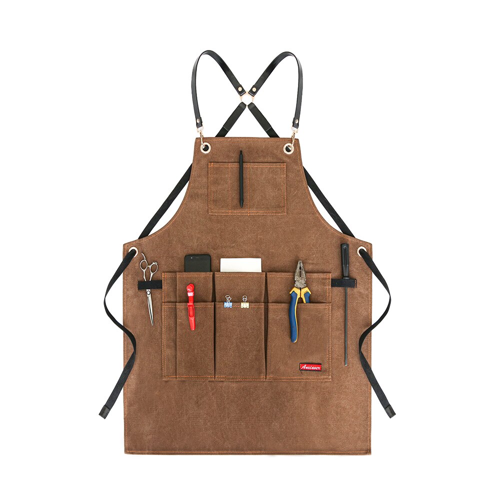"Tablier de travail en toile durable unisexe avec poches à outils 75x60cm 5