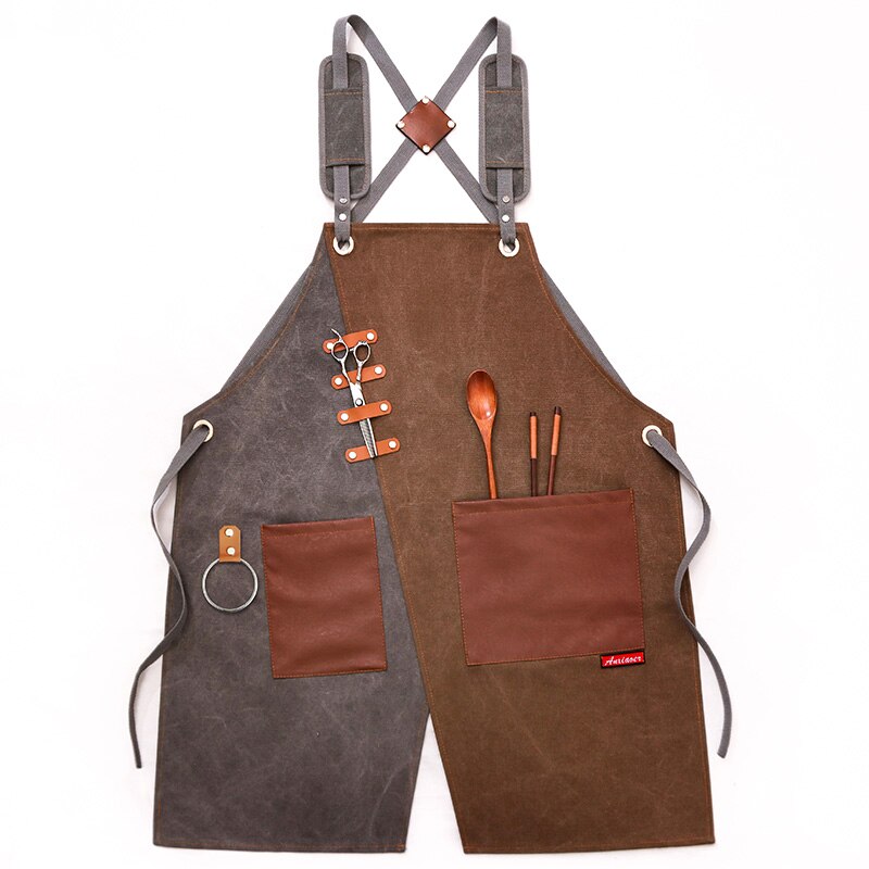 "Tablier de travail en toile durable unisexe avec poches à outils 75x63cm 4