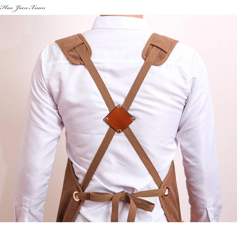 "Tablier de travail en toile durable unisexe avec poches à outils