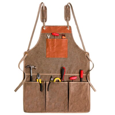 "Tablier de travail en toile durable unisexe avec poches à outils 75x60cm 7