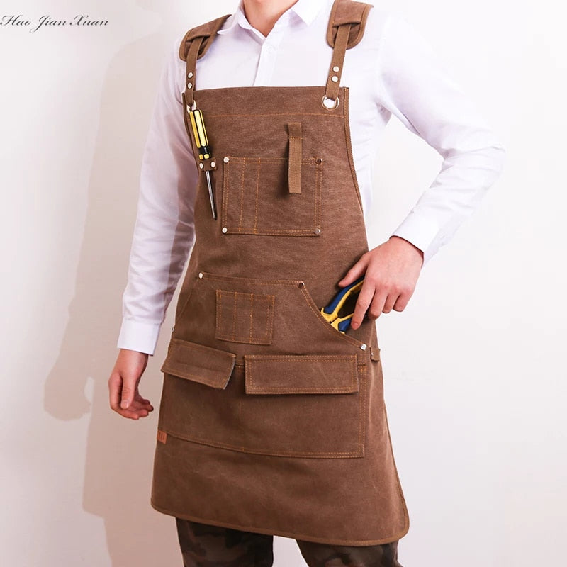 "Tablier de travail en toile durable unisexe avec poches à outils