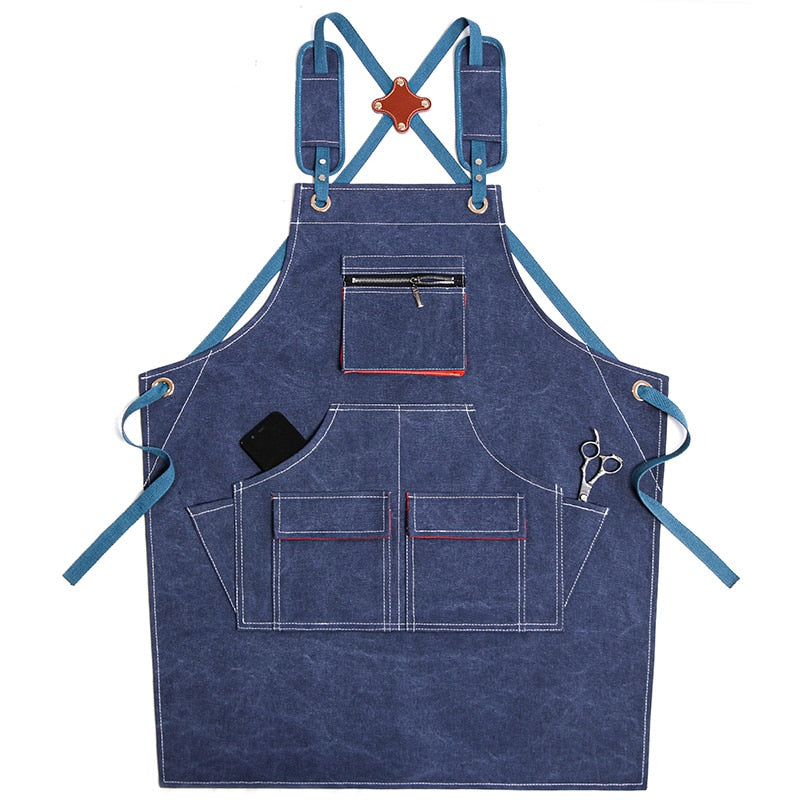 "Tablier de travail en toile durable unisexe avec poches à outils 75x60cm 1