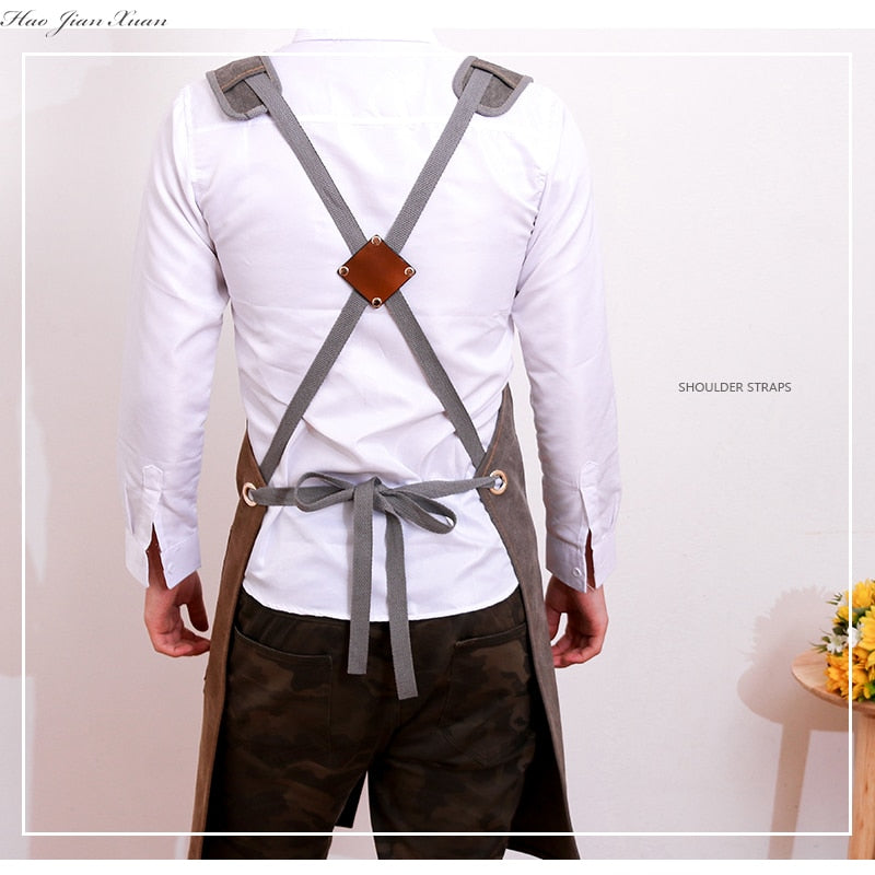 "Tablier de travail en toile durable unisexe avec poches à outils