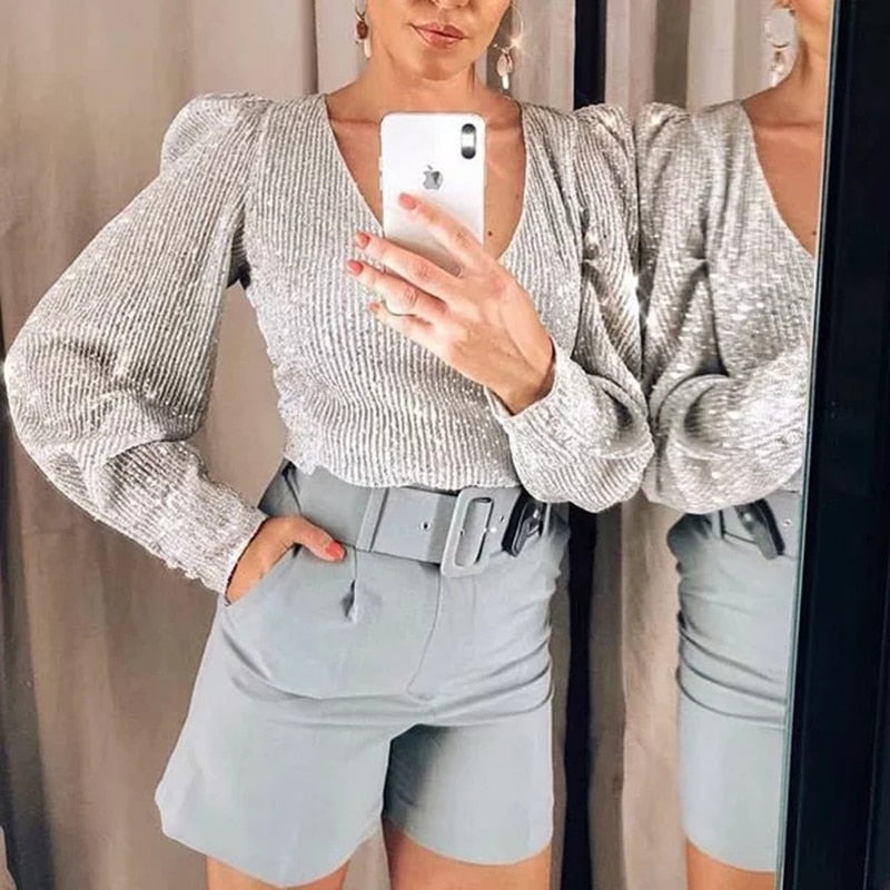 Tops femme pailletés élégants pour soirées