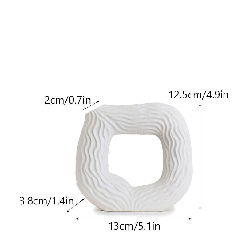 Vase en céramique creux carré et circulaire Vilead square S