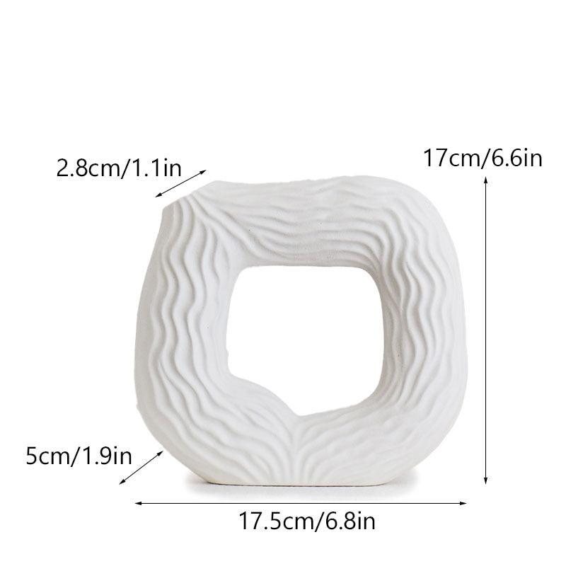 Vase en céramique creux carré et circulaire Vilead square M