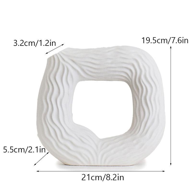 Vase en céramique creux carré et circulaire Vilead square L