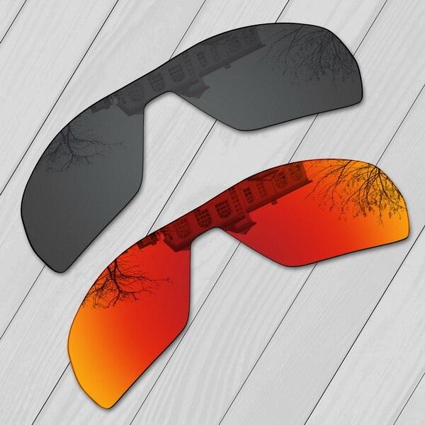 "Verres de remplacement polarisés E.O.S pour lunettes de soleil Oakley Batwolf OO9101 Black-Fire Red