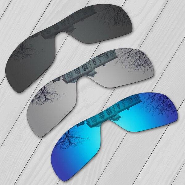 "Verres de remplacement polarisés E.O.S pour lunettes de soleil Oakley Batwolf OO9101 Black-Silver-Blue