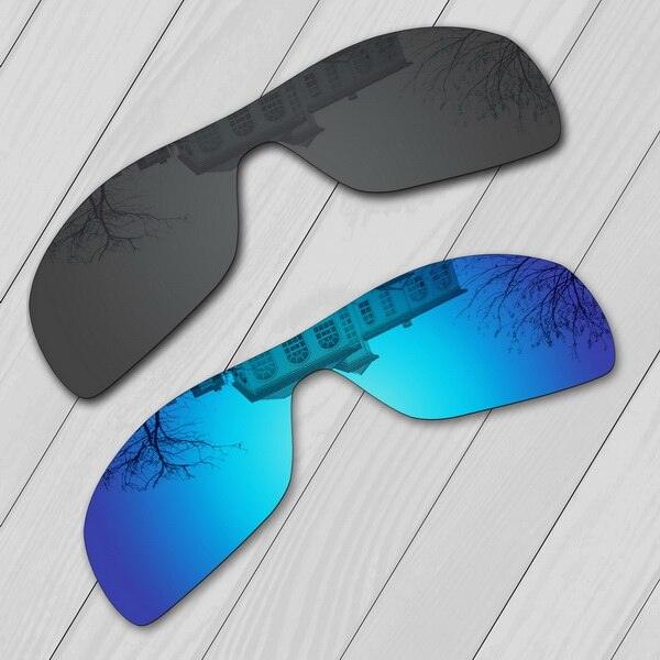 "Verres de remplacement polarisés E.O.S pour lunettes de soleil Oakley Batwolf OO9101 Black-Ice blue