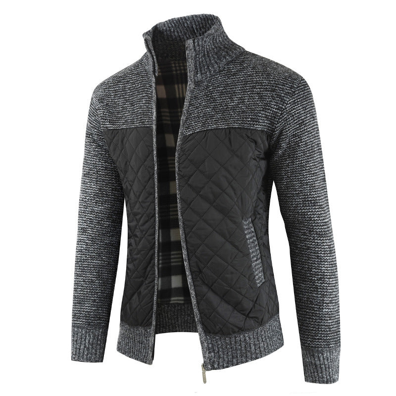 "Veste Tricotée Rembourrée en Velours pour Homme - AOMshop"