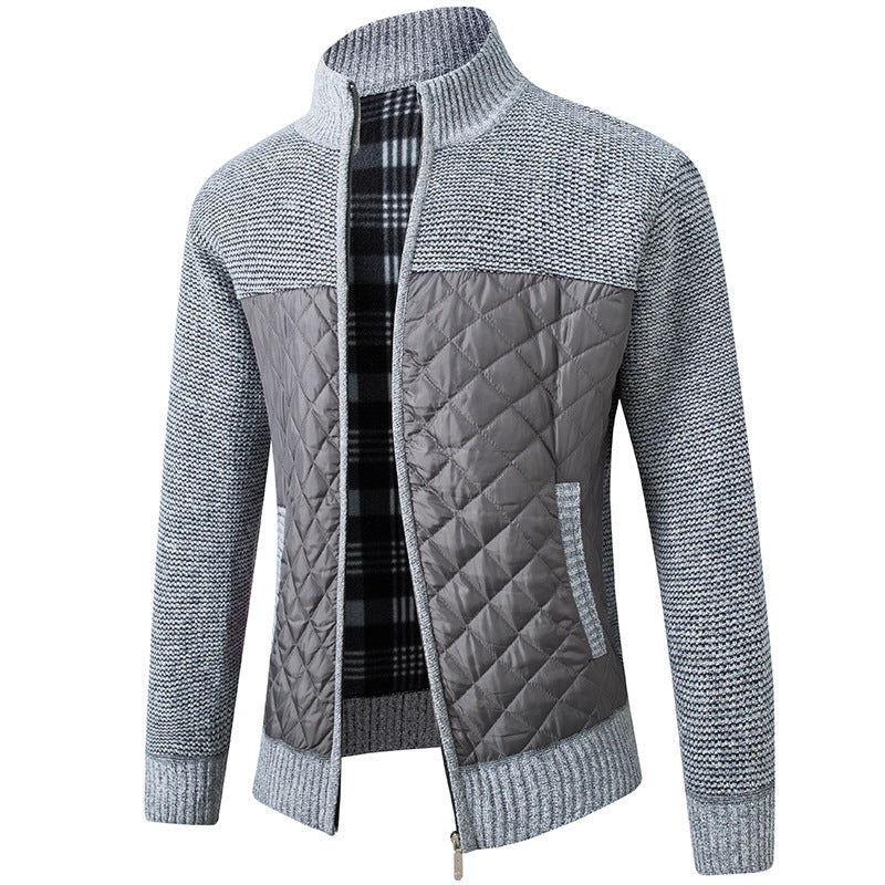 "Veste Tricotée Rembourrée en Velours pour Homme - AOMshop"