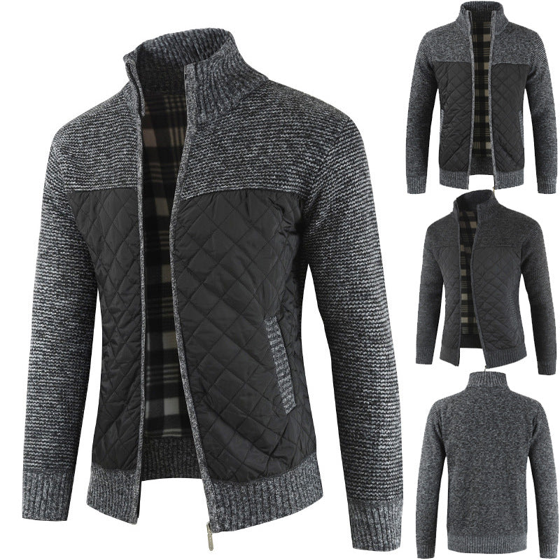 "Veste Tricotée Rembourrée en Velours pour Homme - AOMshop"
