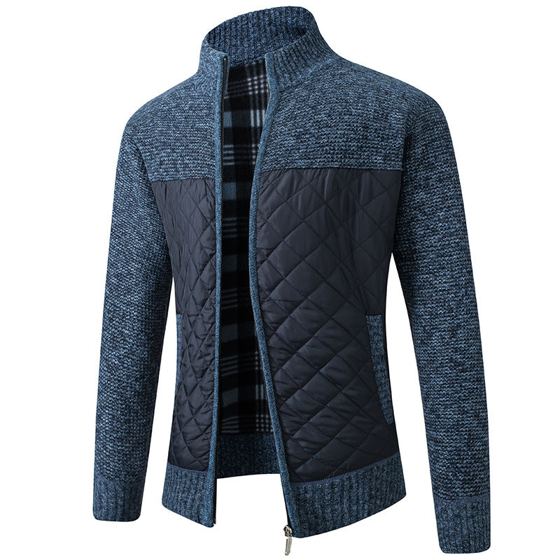 "Veste Tricotée Rembourrée en Velours pour Homme - AOMshop"
