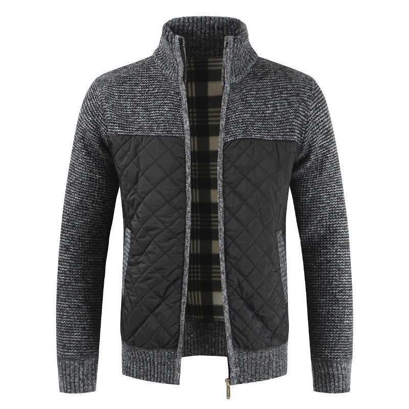 "Veste Tricotée Rembourrée en Velours pour Homme - AOMshop"